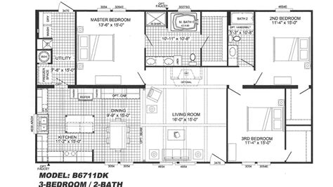 3 Bedroom Floor Plan B 6711 Hawks Homes Manufactured And Modular