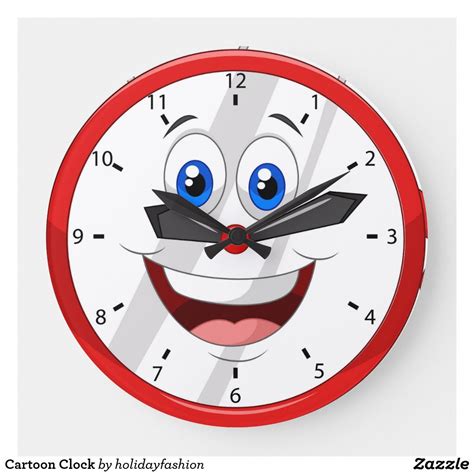 Funny Cartoon Clock Zazzle Clock Clock Drawings Funny Artwork
