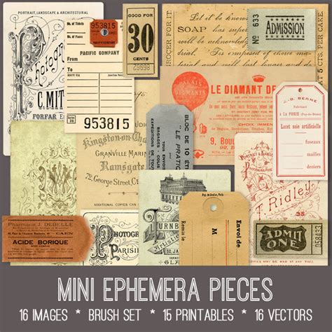 Mini Ephemera Pieces Image Kit Graphics Fairy Premium Membership The