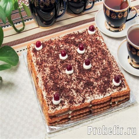 Торт без выпечки из печенья и творога с кефиром рецепт с фото пошагово