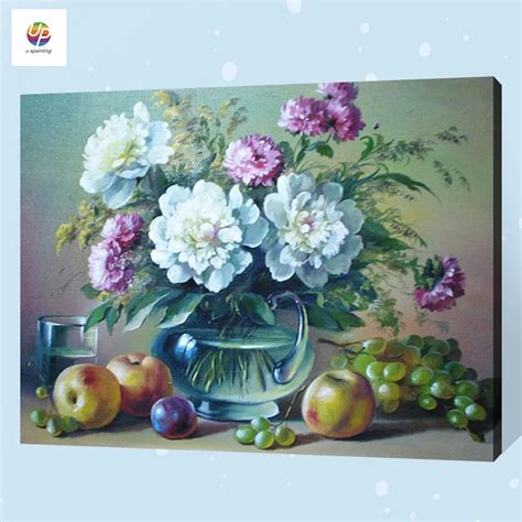 Frameless Flower Ts Diy Digital Painting By Number Acrylic Paint