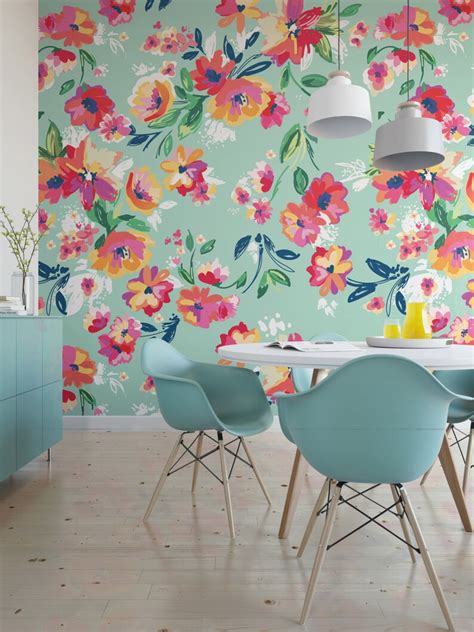 Floral Self Adhesive Wallpaper Removable Wallpaper Etsy