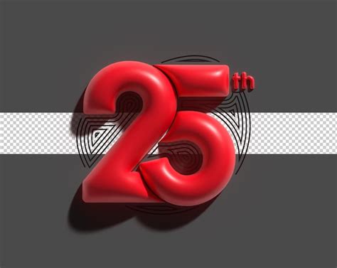 25 Años Aniversario Celebración 3d Render Transparente Archivo Psd