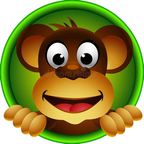 Cute Monkey Head Cartoon Stock Illustration Illustration