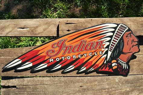 Indian Motorcycle Embossed Tin Metal Sign Chief Scout