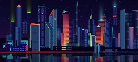 2400x1080 Panorama Vector City 2400x1080 Resolution Wallpaper Hd