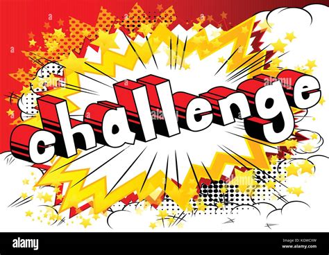 Challenge Comic Book Style Word On Abstract Background Stock Vector