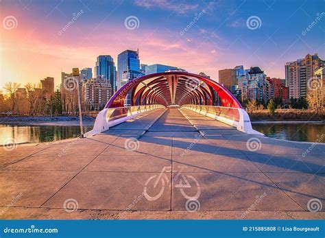 Sunrise Sky Over The Iconic Peace Bridge Editorial Stock Photo Image
