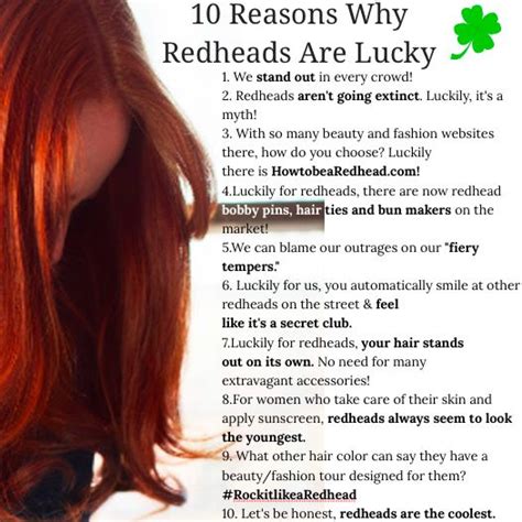 10 Reasons Why Redheads Are Lucky Stpatricksday Acnetreatment Red
