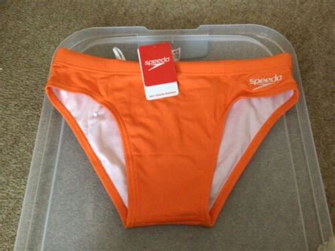 Speedo Mens Endurance 7cm Briefs Bnwt Size 34 Orange Rrp £23 Buy £16