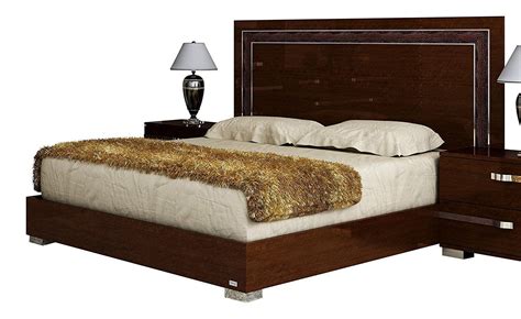 At Home Usa Volare Glossy Walnut King Bedroom Set 6pcs Modern Made In