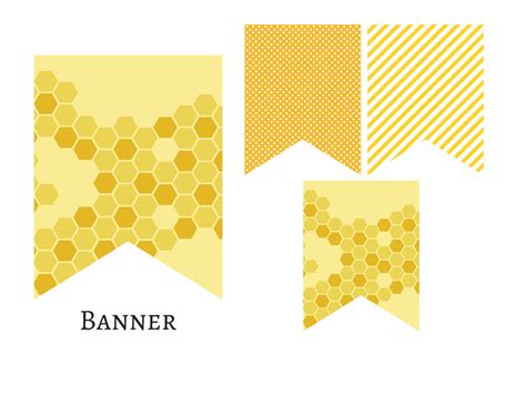 Bee Honey Comb Banner Magical Printable