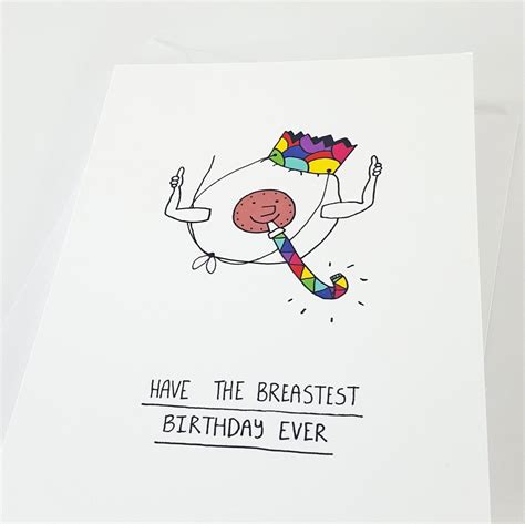 Have The Breastest Birthday Ever Card Birthday Card Happy Etsy