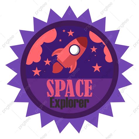 Space Explorer In Pink And Purple Badge Space Sky Star Png