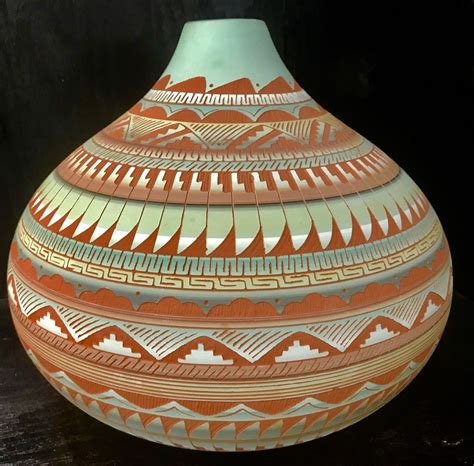 Navajo Etched And Painted Pottery Hilda Whitegoat Pottery Painting