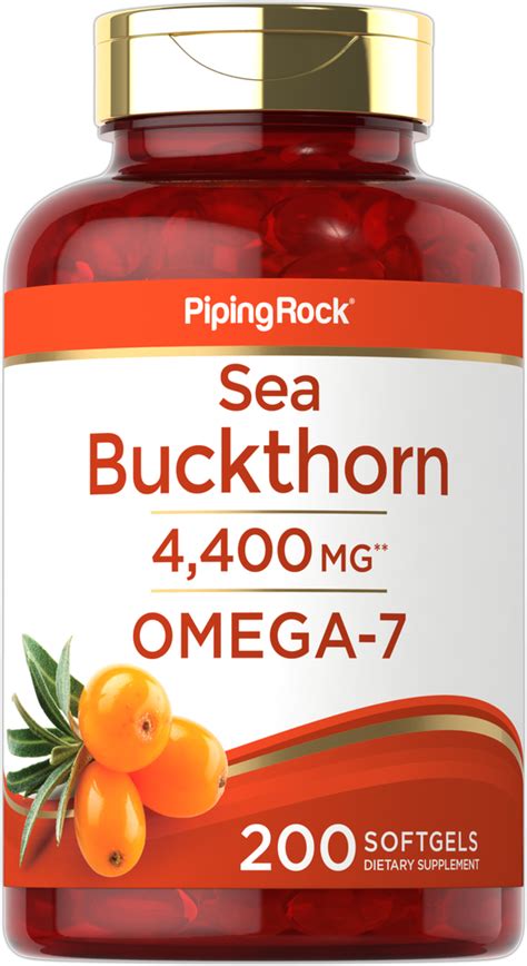And for its pharmaceutical properties. Sea Buckthorn (Omega-7), 4400 mg, 200 Softgels | Nutrition ...