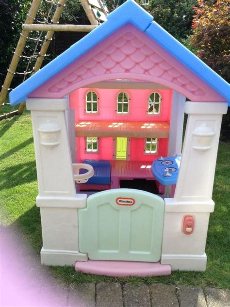 Little Tikes Playhouse Dolls House Girls Pink With Blue Roof Little