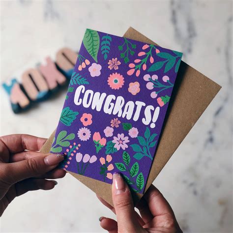 Colourful Floral Congratulations Card Congrats By Xoxo Designs By Ruth