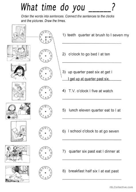 What Time Do You General Gramm English Esl Worksheets Pdf And Doc