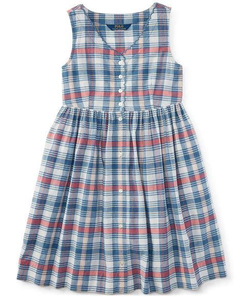 Ralph Lauren Girls Sleeveless Plaid Dress Dresses Kids And Baby