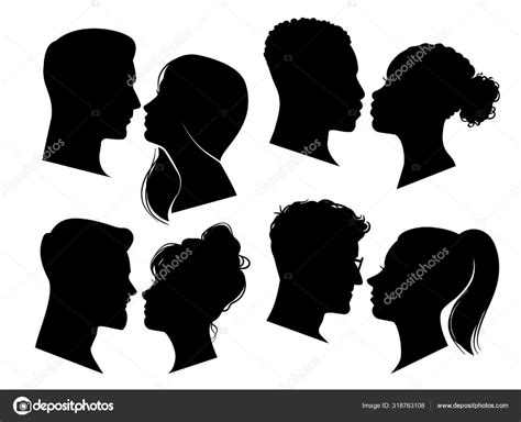 Couple Heads In Profile Man And Woman In 2020 Man And Woman