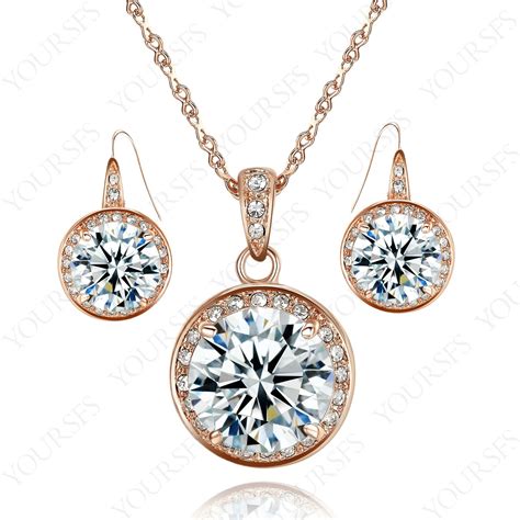 2017 Yoursfs Luxury Jewelry Set 18k Rose Gold Plated Used Crystal 15ct
