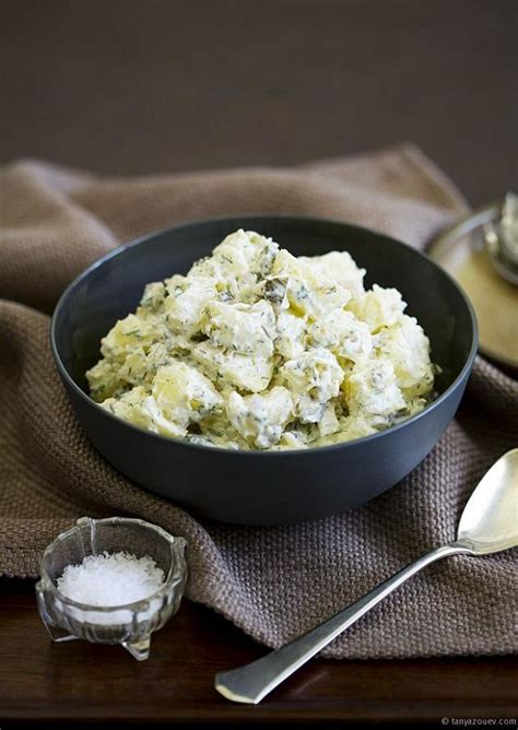 Scoop out ½ cup potato cooking liquid and set aside. European-Style Potato Salad With Sour Cream Dill Dressing ...