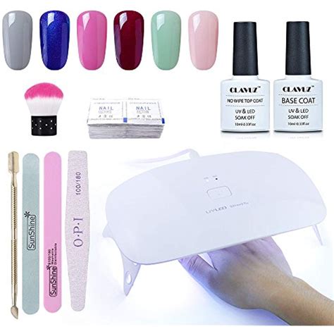 Clavuz 6pcs Soak Off Gel Nail Polish 24w Led With Top Coat And Base