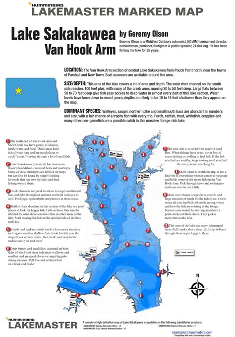 Lake Sakakawea Marked Fishing Map Midwest Outdoors