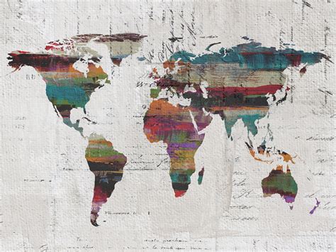 Painted World Map Ii Large Canvas Art Print Large Wall Art For Home