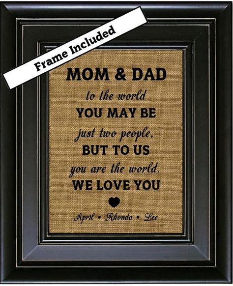 Great gifts for single moms. FRAMED Personalized Gift for MOM and DAD from Kids Gift ...