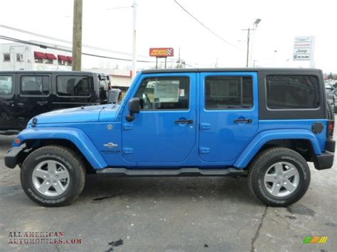 2014 Jeep Wrangler Unlimited Sport 4x4 In Hydro Blue Pearl Photo 2