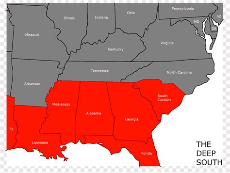 Deep South Southern United States Mapa Região Centro Sul Dos Estados