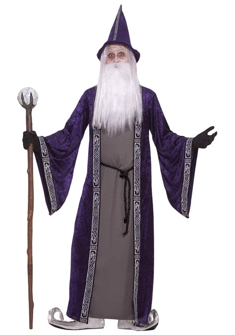 Adult Wizard Costume Merlin Gandolf Dumbledore Halloween Costumes