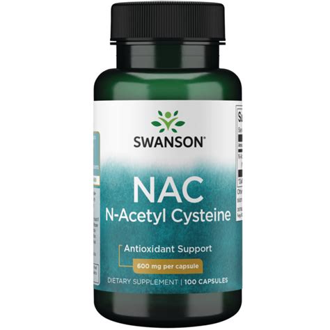 swanson premium nac n acetyl cysteine 600 mg 100 caps swanson health products