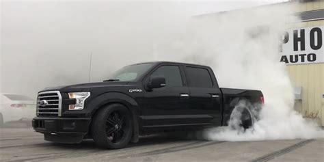 Slammed F 150 Does An Insane Burnout Tire Smokin Tuesday Ford