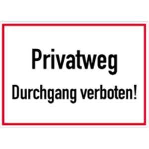 Das verbot, welches das durchgang verboten schild anzeigt, wirkt umso. Schild Privatweg Durchgang verboten 25 x 35cm Alu: Amazon ...