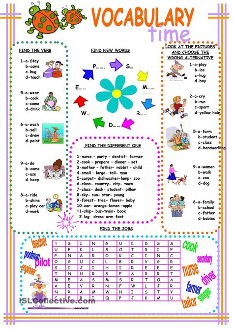 Printable Vocabulary Worksheets