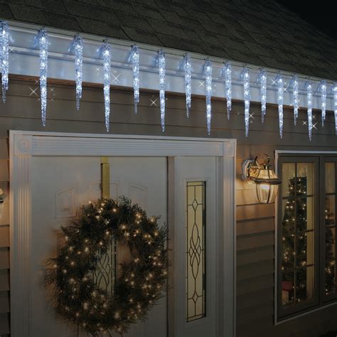 Christmas Led Crystal Icicle Lights Set With 100 Led Lights Costco Uk