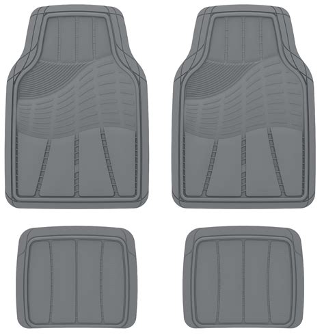 Auto Drive Heavy Duty Universal 4 Piece All Weather Rubber Car Floor