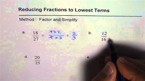 05 Simplify Fractions Divide By Common Factors Youtube
