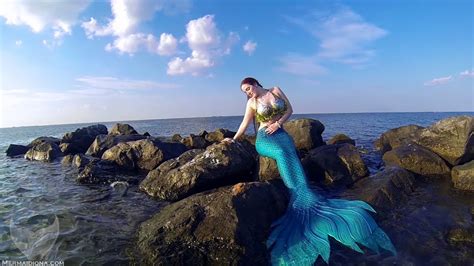 Mermaid On Ocean Rocks Youtube