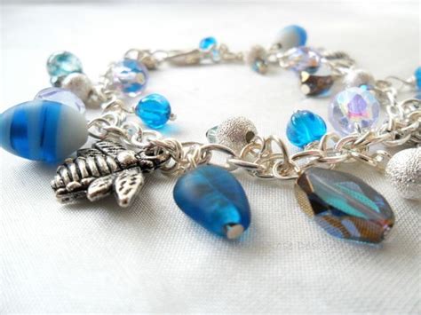 Blue Charm Bracelet Handmade Charm Bracelets Charm Bracelet