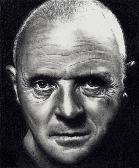 Artist Rick Fortson Anthony Hopkins As Hannibal Lecter Realistic Pencil