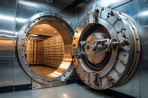 Open Bank Vault Door Revealing Safety Deposit Boxes In Depositary Stock Photo Image Of System