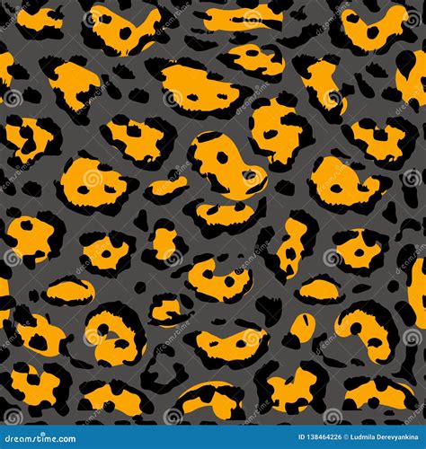 Seamless Orange Leopard Print Vector Pattern Texture Background