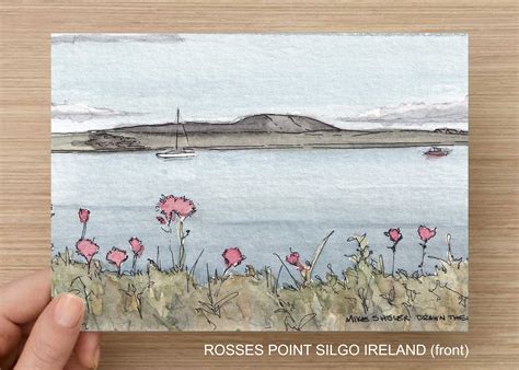 Rosses Point Lake Silgo Ireland Ink And Watercolor Landscape