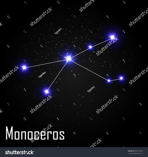 Monoceros Constellation Beautiful Bright Stars On Stock Illustration