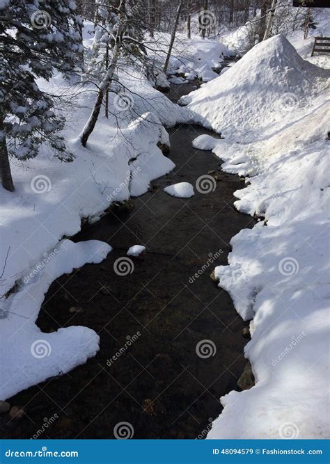 Snowy Creek Stock Image Image Of Angle Panorama Skier 48094579