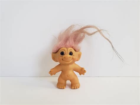 Vintage Troll Doll 1960s Pink Hair Trolls 25 Unmarked Possibly 60s